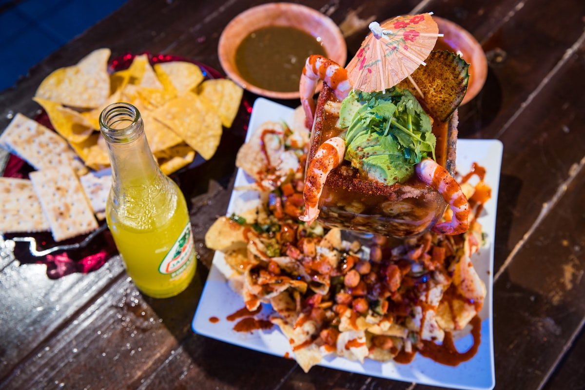 Tostadas de mariscos en La Barca